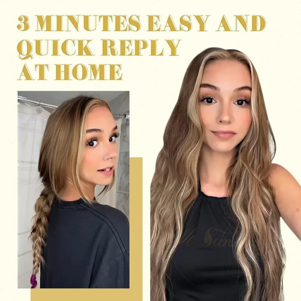 Clip in Hair Extensions Platinum Blonde Human Hair Clip in Extensions Straight H